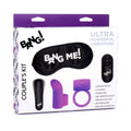 BANG! Couple's Love Ring, Finger Vibe, Bullet & Blindfold Kit Purple-0