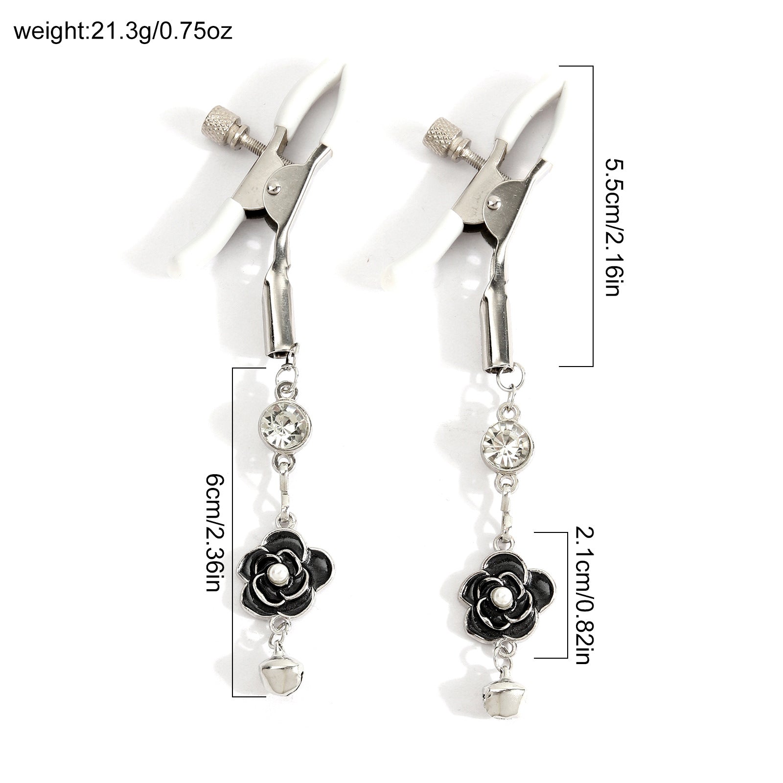 Floral Nipple Clamps with Bell Pendants